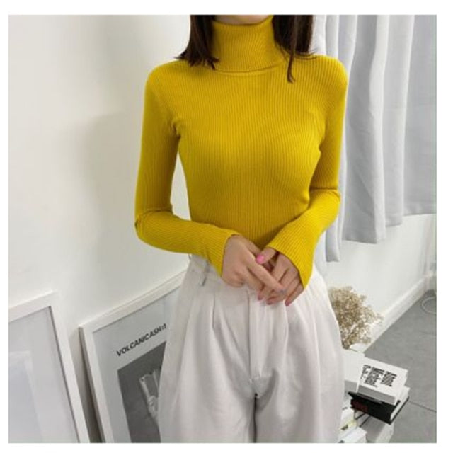 Women Turtleneck Sweaters Autumn Winter Korean