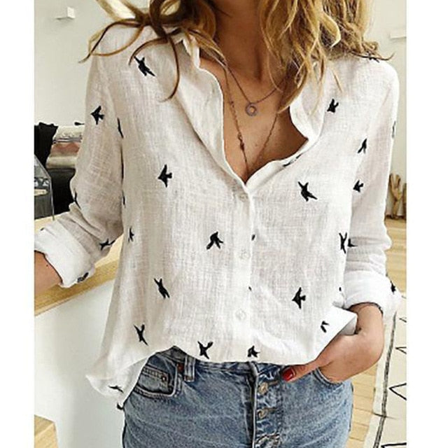 Leisure White Yellow Shirts Button Lapel Cardigan