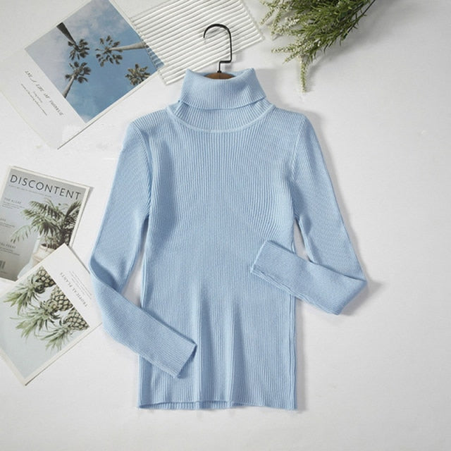 Women Turtleneck Sweaters Autumn Winter Korean