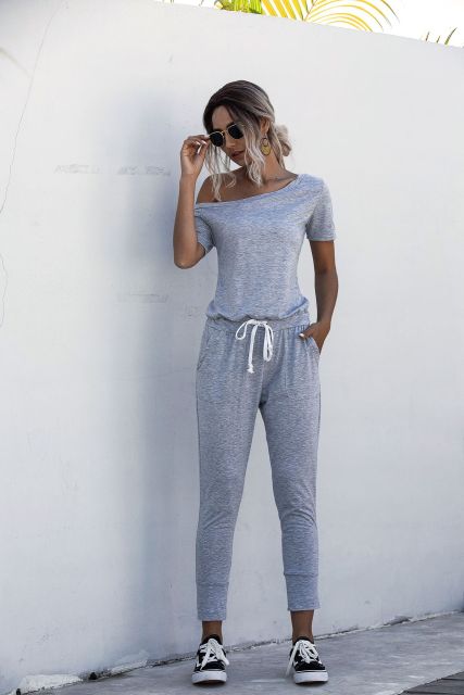 Fashion Women Summer Solid Color Jumpsuits